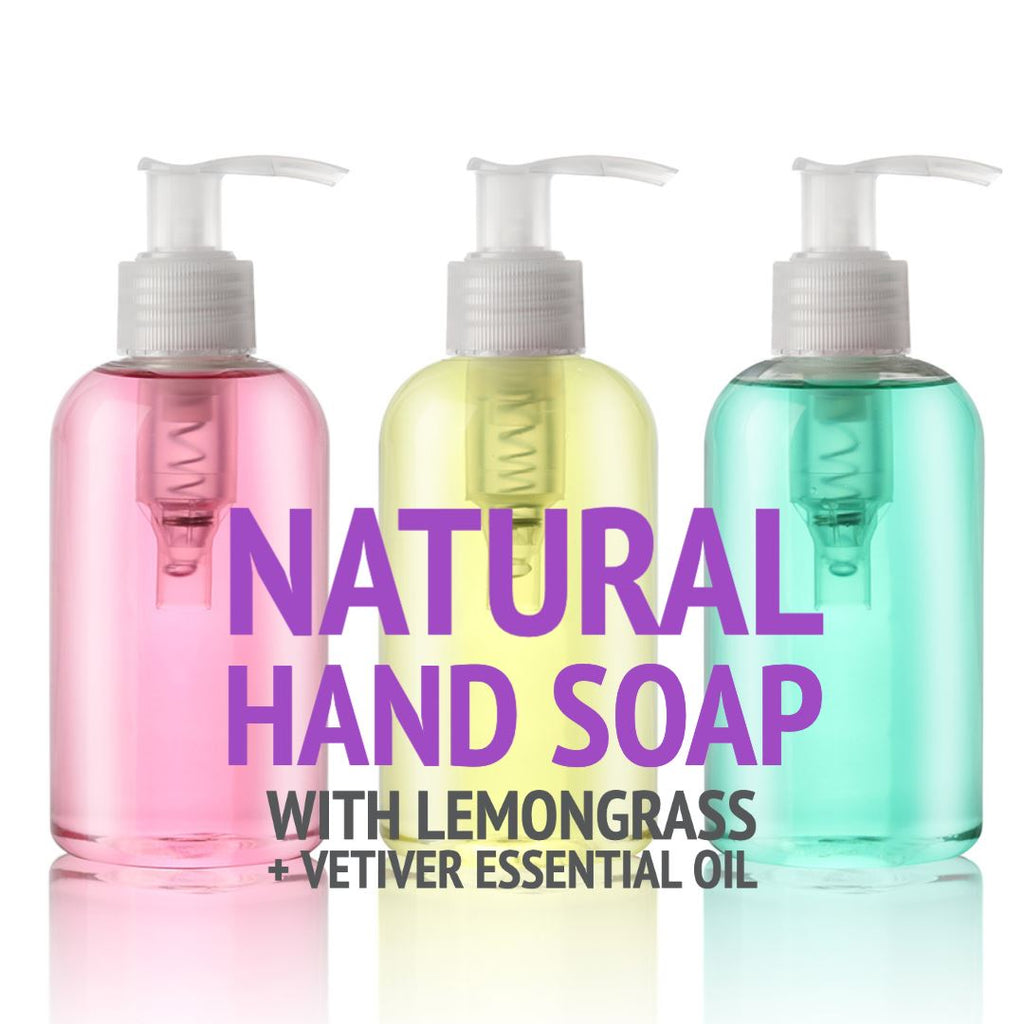 Natural Uplifting Hand Soap With Lemongrass + Vetiver Essential Oil