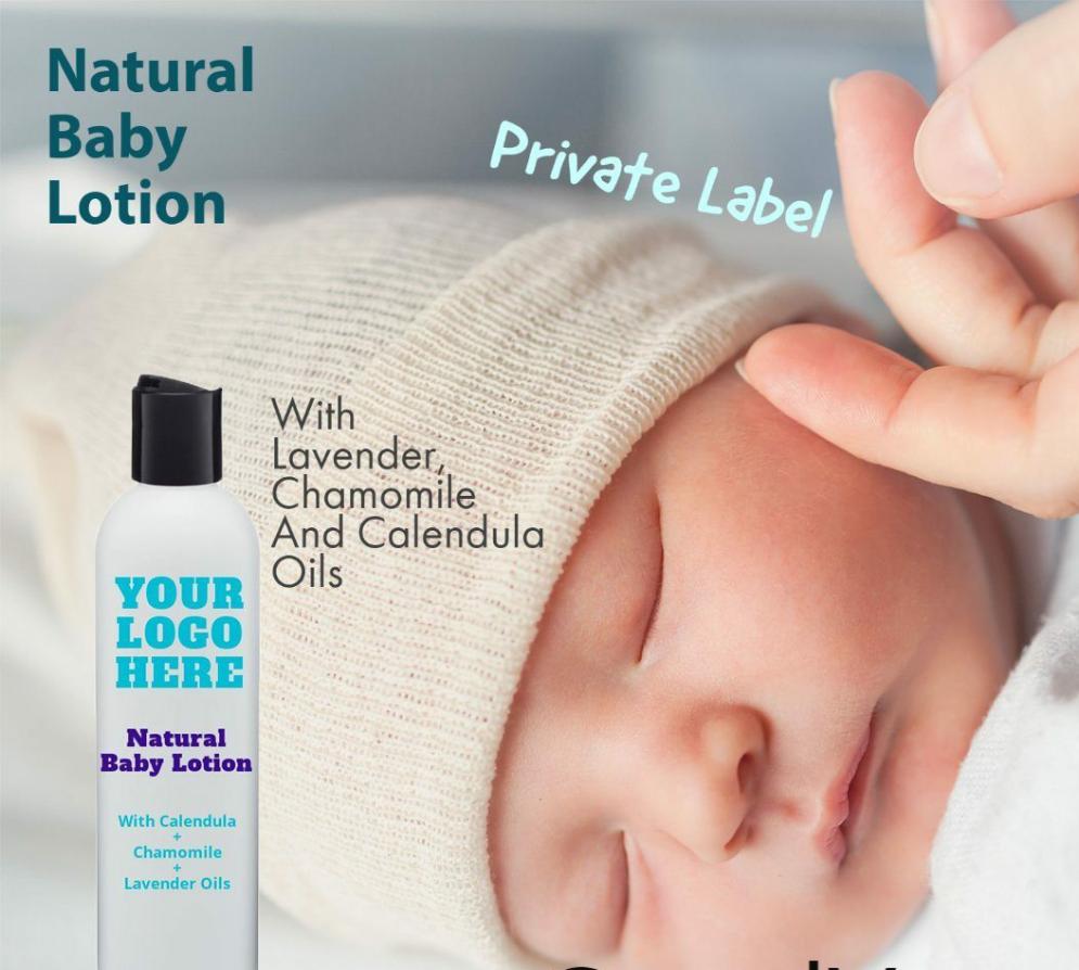 Natural Baby Lotion - Unscented- With Chamomile + Calendula Oils