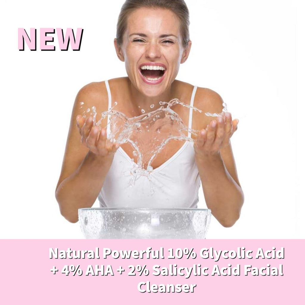 Natural Powerful 10% Glycolic Acid + 4%  AHA + 2% Salicylic Acid Facial Cleanser
