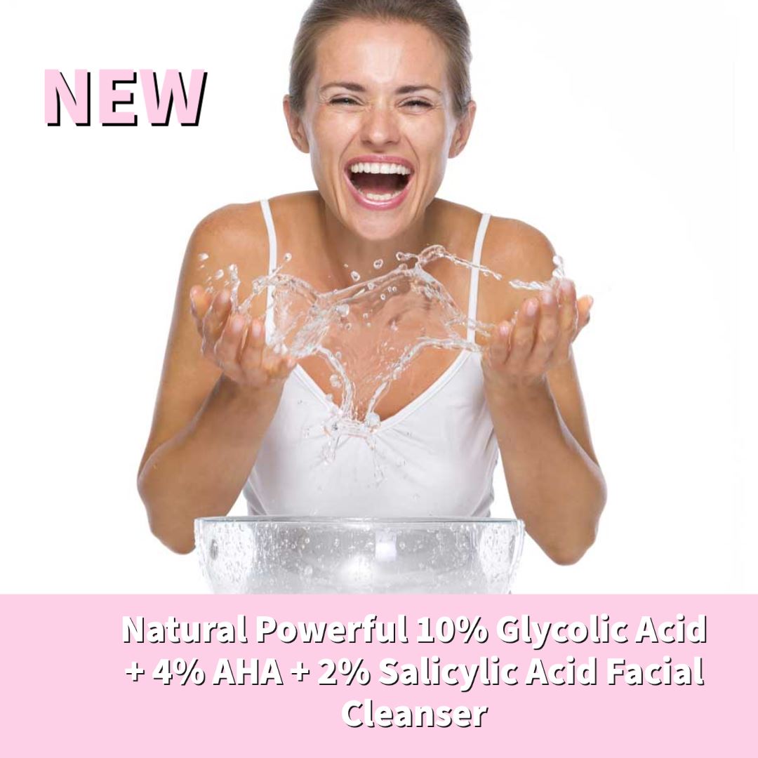 Natural Powerful 10% Glycolic Acid + 4%  AHA + 2% Salicylic Acid Facial Cleanser